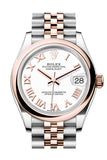 Rolex Datejust 31 White Roman Dial Rose Gold Steel Jubilee Ladies Watch 278241 278241-0002