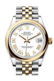 Rolex Datejust 31 White Roman Dial Yellow Gold Steel Jubilee Ladies Watch 278243 278243-0002