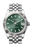 Rolex Datejust 31 Green Dial Fluted Bezel Jubilee Ladies Watch 278274 278274-0018