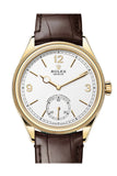 Rolex 1908 39mm Intense White Dial Yellow Gold Men's Watch 52508