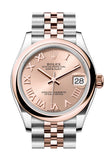 Rolex Datejust 31 Rose Roman Dial Rose Gold Steel Jubilee Ladies Watch 278241 278241-0002