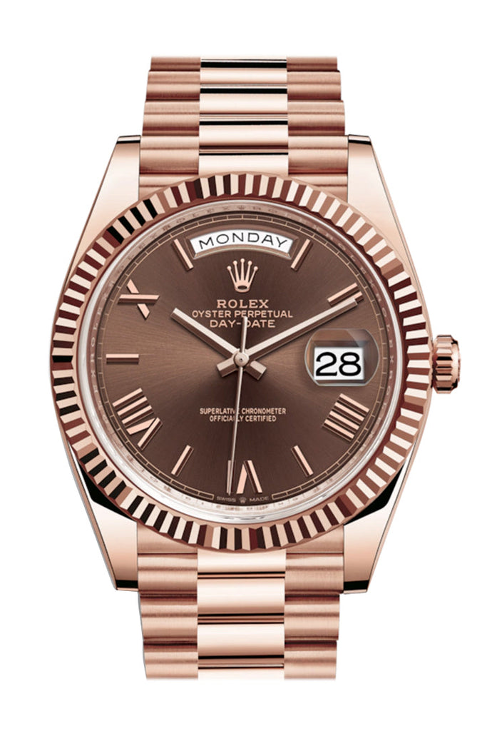 ROLEX Day-date 40 President Chocolate Dial 18k Rose Gold Men's Watch 228235