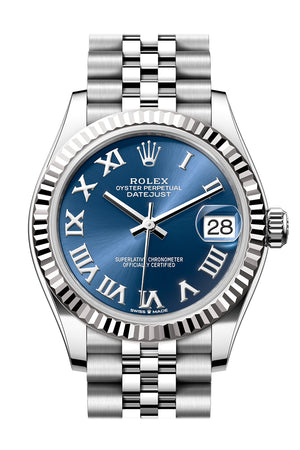 Rolex Datejust 31 Blue Roman Dial Fluted Bezel Jubilee Ladies Watch 278274 278274-0034