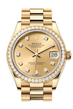 Rolex Datejust 31 Champagne Diamond Dial Diamond Bezel Yellow Gold Ladies Watch 278288RBR 278288RBR-0005