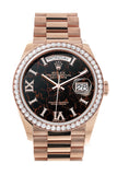 Rolex Day-Date 36 Eisenkiesel Dial Diamond Bezel 18K Everose Gold President Watch 128345RBR