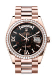 Rolex Day-Date 36 Eisenkiesel Dial Diamond Bezel 18K Everose Gold President Watch 128345RBR