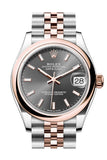 Rolex Datejust 31 Slate Dial Rose Gold Steel Jubilee Ladies Watch 278241 278241-0016