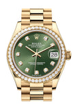 Rolex Datejust 31 Green Diamond Dial Diamond Bezel Yellow Gold Ladies Watch 278288RBR 278288RBR-0007