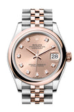 Rolex Datejust 31 Rose Colour Diamond  Dial Rose Gold Steel Jubilee Ladies Watch 278241 278241-0020