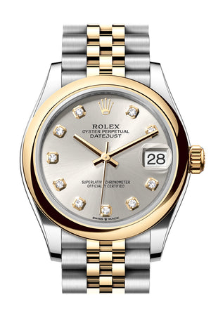 Rolex Datejust 31 Silver Diamond Dial Yellow Gold Steel Jubilee Ladies Watch 278243 278243-0020