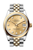 Rolex Datejust 31 Champagne Diamond Dial Yellow Gold Steel Jubilee Ladies Watch 278243 278243-0026