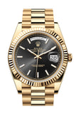 Rolex Day-Date 40 Black Dial 18K Yellow Gold President Men's Watch 228238