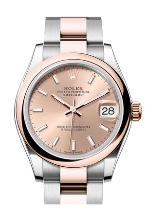 Rolex Datejust 31 Rose Colour Dial Rose Gold Steel Jubilee Ladies Watch 278241 278241-0009