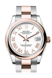Rolex Datejust 31 White Roman Dial Rose Gold Steel Ladies Watch 278241 278241-0001