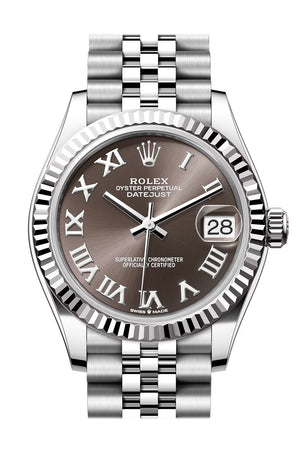 Rolex Datejust 31 Brown Roman Dial Fluted Bezel Jubilee Ladies Watch 278274 278274-0022