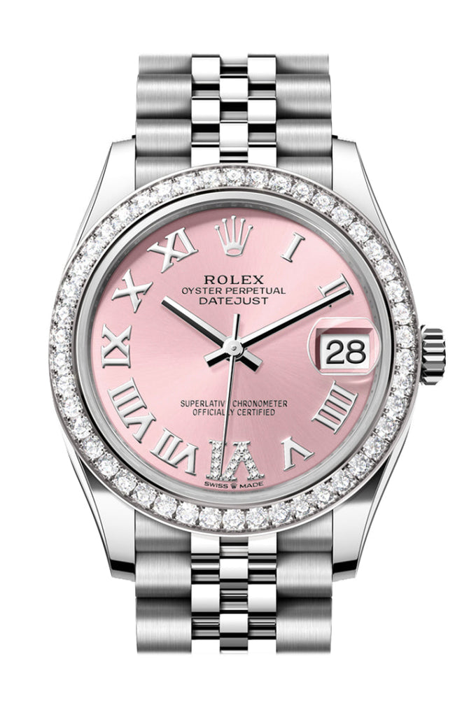 ?sale? Rolex Ladies datejust 31mm Pink diamond steel oyster Rolex Datejust Steel Diamond Jubilee Pink Dial 31mm  main image 4