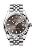 Rolex Datejust 31 Brown Dial Fluted Bezel Jubilee Ladies Watch 278274 278274-0016