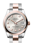 Rolex Datejust 31 Silver Diamond  Roman Diamond 6 Dial Rose Gold Steel Ladies Watch 278241 278241-0015