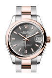 Rolex Datejust 31 Slate Dial Rose Gold Steel Ladies Watch 278241 278241-0017