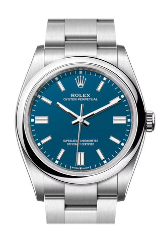 Rolex Oyster Perpetual 36 Blue Dial Smooth Bezel Watch 126000
