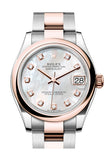 Rolex Datejust 31 White Mother Of Pearl Diamond Dial Rose Gold Steel Ladies Watch 278241 278241-0025