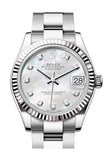 Rolex Datejust 31 Mother of Pearl Diamond Dial Fluted Bezel Ladies Watch 278274 278274-0005