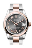 Rolex Datejust 31 Slate Roman Diamond 6 Dial Rose Gold Steel Ladies Watch 278241 278241-0029