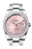 Rolex Datejust 36 Pink Roman Dial Diamond Bezel Watch 126284RBR 126284RBR-0024