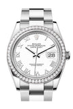 Rolex Datejust 36 White Roman Dial Diamond Bezel Watch 126284RBR 126284RBR-0018