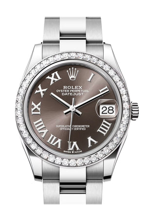 Rolex Datejust 31 Dark Grey Roman Dial Ladies Watch 278384RBR 278384RBR-0025