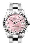 Rolex Datejust 31 Pink Diamond Dial Fluted Bezel Ladies Watch 278274 278274-0031