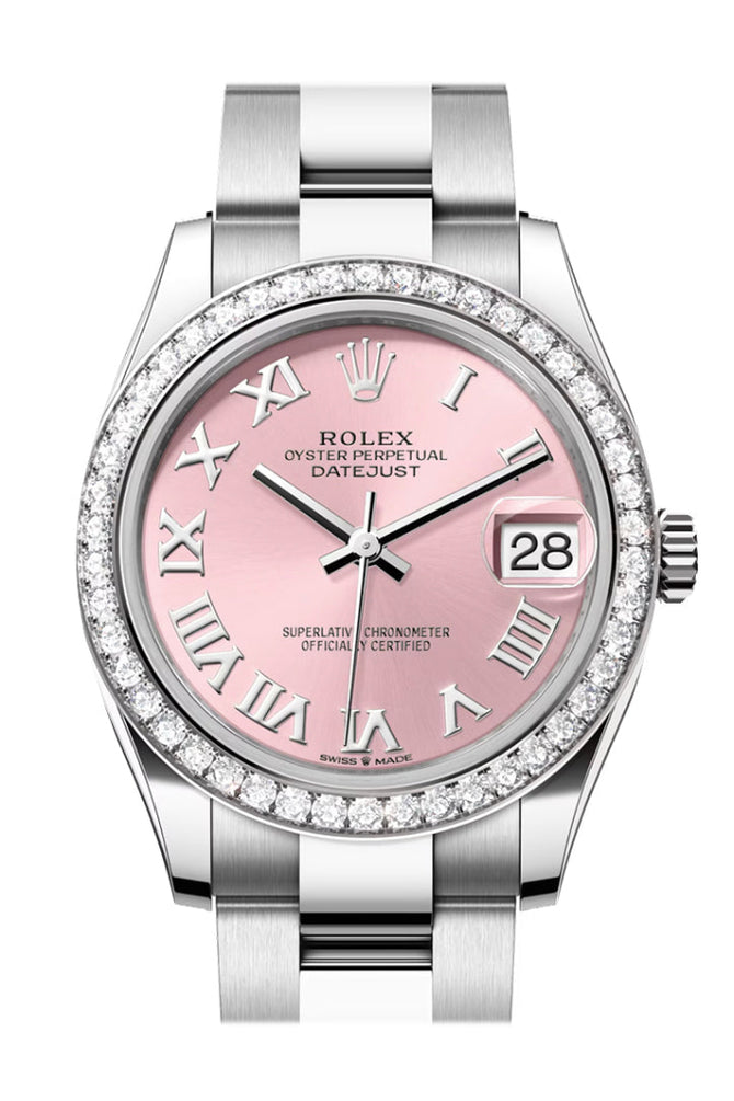 Silver rolex pink face hotsell