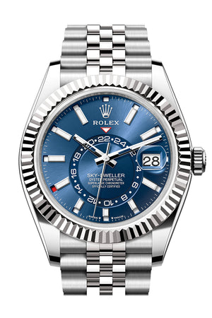 Rolex Sky Dweller 42 Blue Dial Stainless Steel Jubilee Mens Watch 336934