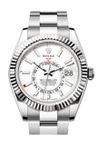 Rolex Sky Dweller 42 White Dial Stainless Steel Oyster Mens Watch 336934