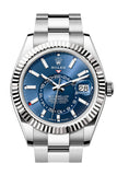 Rolex Sky Dweller 42 Blue Dial Stainless Steel Oyster Mens Watch 336934