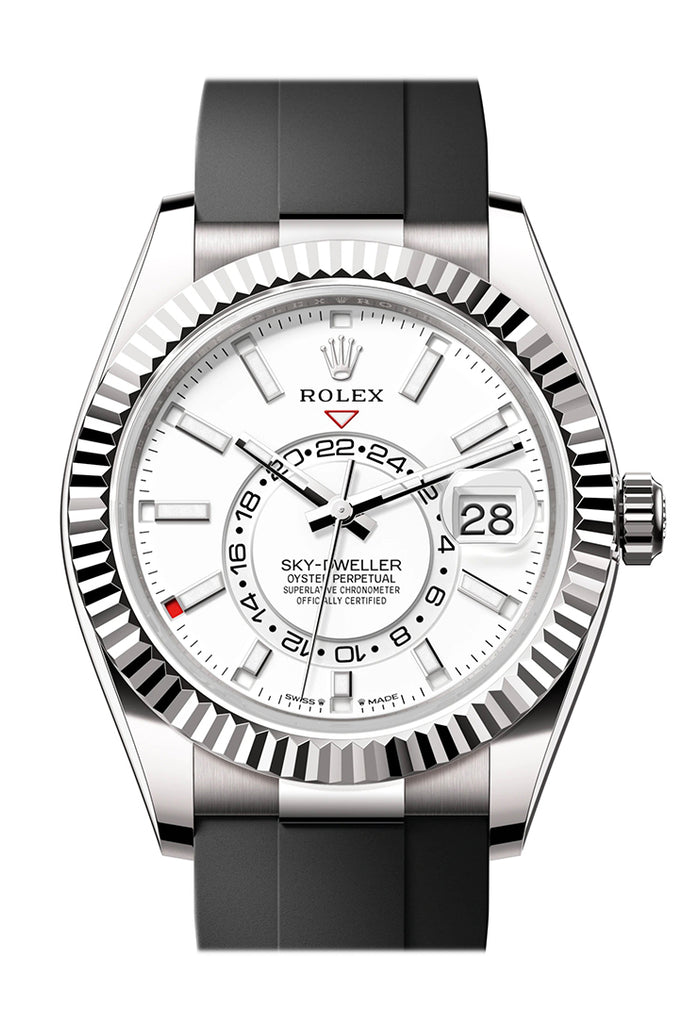 Rolex Sky Dweller 42 Intense White Dial White Gold Mens Watch 336239