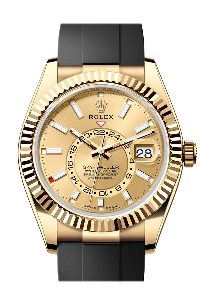 Rolex Sky Dweller 42 Champagne Dial Yellow Gold Mens Watch 336238