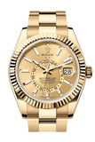 Rolex Sky Dweller 42 Champagne Dial Yellow Gold Oyster Mens Watch 336238