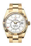 Rolex Sky Dweller 42 White Dial Yellow Gold Oyster Mens Watch 336238