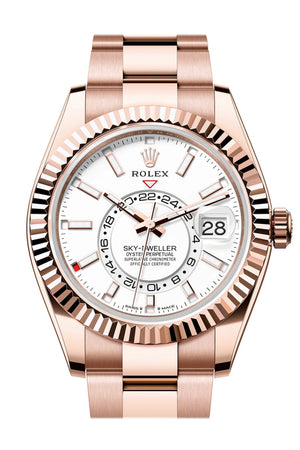 Rolex Sky Dweller 42 Intense White Dial Rose Gold Oyster Mens Watch 336935