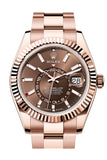 Rolex Sky Dweller 42 Chocolate Dial Rose Gold Oyster Mens Watch 336935