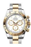 Rolex Daytona 40 White Dial Yellow Gold Stainless Steel Mens Watch 126503