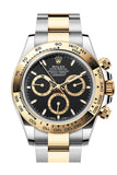 Rolex Daytona 40 Black Dial Yellow Gold Stainless Steel Mens Watch 126503