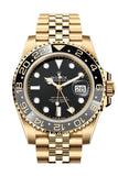 ROLEX GMT-Master II Black Dial Yellow Gold Men's Watch 126718GRNR