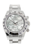 ROLEX Cosmograph Daytona Mother of Pearl Diamond Dial White Gold Oyster Men's Watch 116509