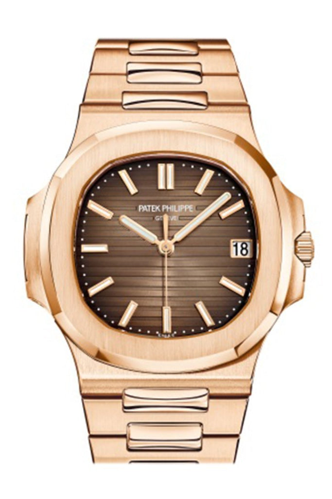 Patek Philippe 5711/1R-001 Nautilus Rose Gold Chocolate Dial - OMEGA  BULLION LLC