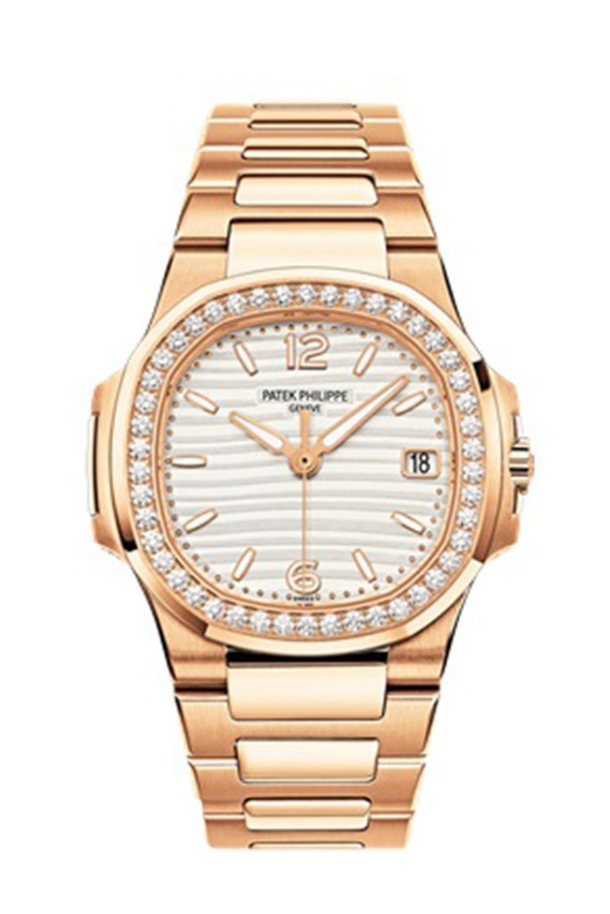 Patek Philippe Nautilus Rose Gold White Dial Diamond Ladies 7010