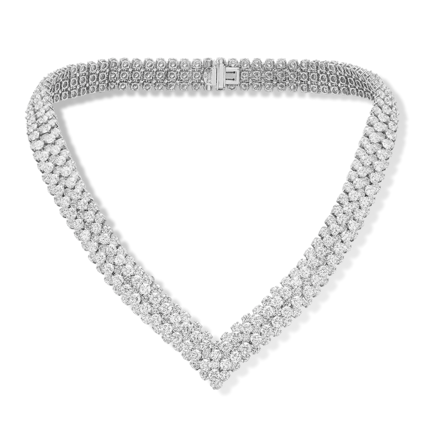 18K White Gold Vs Diamond 8.10Ct Necklace Jewelry