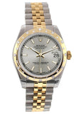 Rolex Datejust 31 Silver Dial Diamond Bezel 18K Gold Two Tone Jubilee Ladies 178343 Watch
