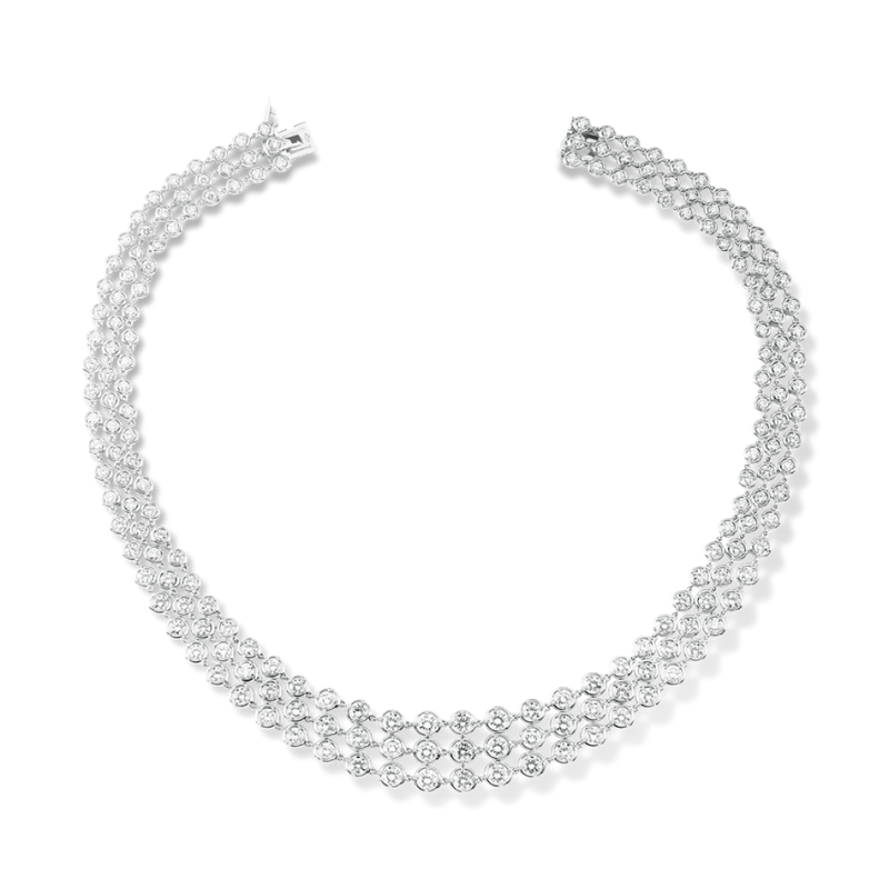 18K White Gold Vs Diamond 8.10Ct Necklace Jewelry